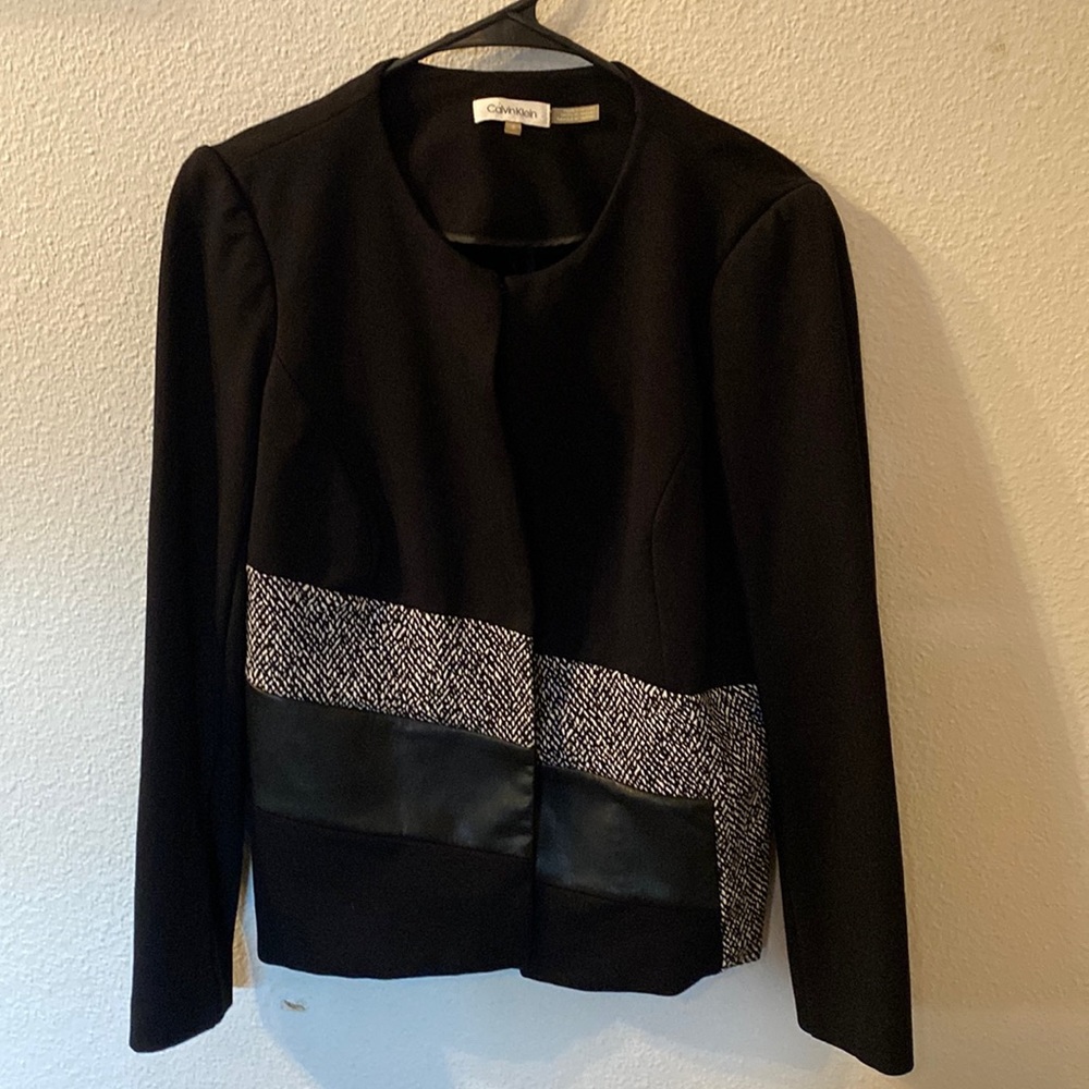 Calvin Klein multi material blazer size 8